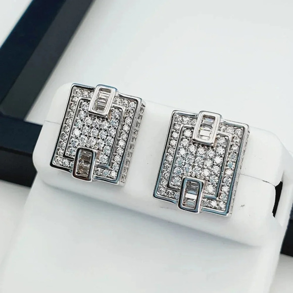 "925 Sterling Silver Cubic Zirconia Earrings, UU1P6A6069 - Picture 7 of 10